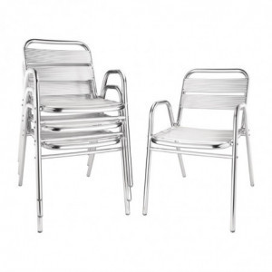 Stackable Aluminum Chairs - Set of 4 - Bolero - Fourniresto