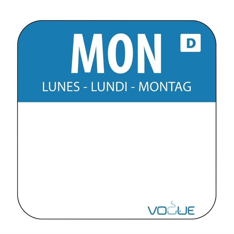 Soluble Food Labels "Monday" - Pack of 1000 - Vogue