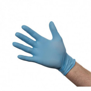 Γάντια νιτριλίου μη πουδραρισμένα μπλε Μ - Πακέτο 100 τεμαχίων - FourniResto
