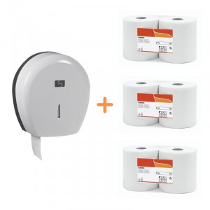 Pack Jumbo Blanc - Distributeur pour Papier Toilette Blanc et Papier Toilette