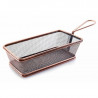 Rectangular Stainless Steel Basket with Bronze Handle - 21 x 11 cm - Lacor