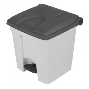 Κάδος με πεντάλ λευκό και γκρι - 45 L