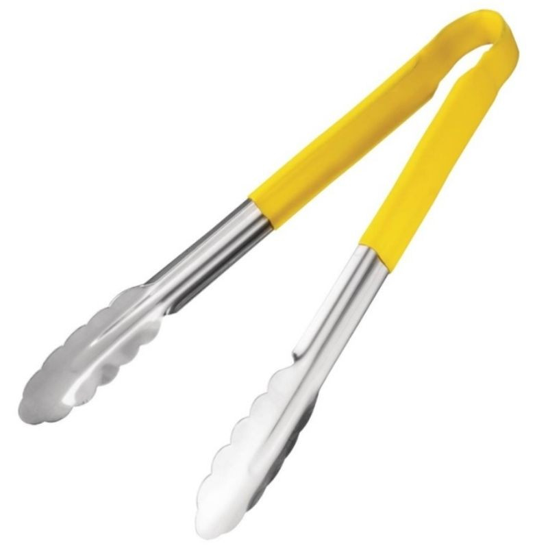 Pince De Service Jaune En Inox 300 Mm - Vogue - Fourniresto