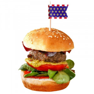 Κιτ μίνι burger με σουβλάκια σημαίες από μπαμπού - Tellier
