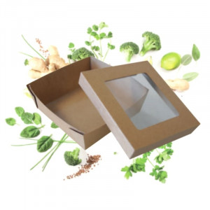 Κουτί γεύματος με παράθυρο 120 x 120 - Οικολογικό - Σετ 25