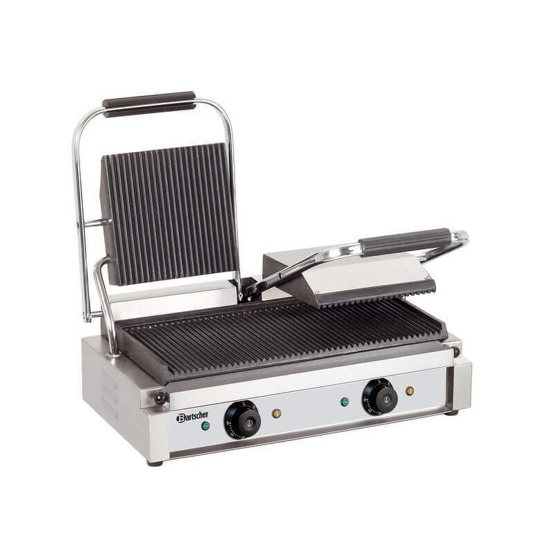 Double Panini Machine - Grooved Plates