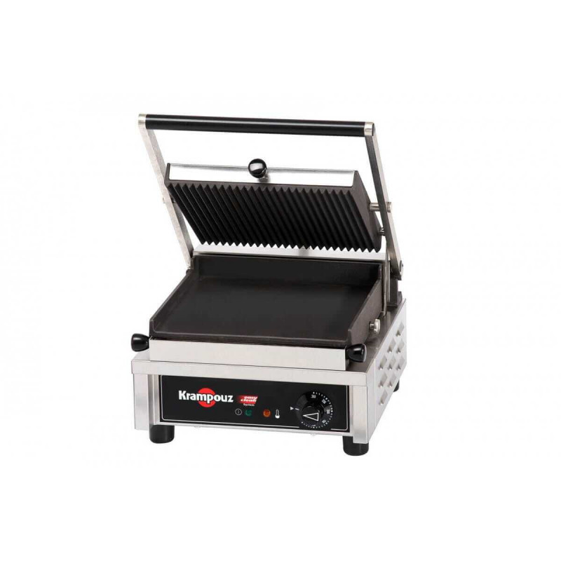 Professional Panini Grill Krampouz - Ribbed upper plate, Smooth lower plate