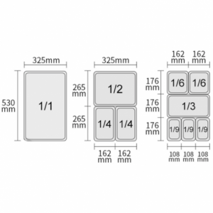 Δίσκος Gastronorm GN 1/1 - 9 L - Υ 65 mm