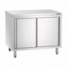 Stainless Steel Cabinet with Sliding Doors and Shelf - L 1000 mm