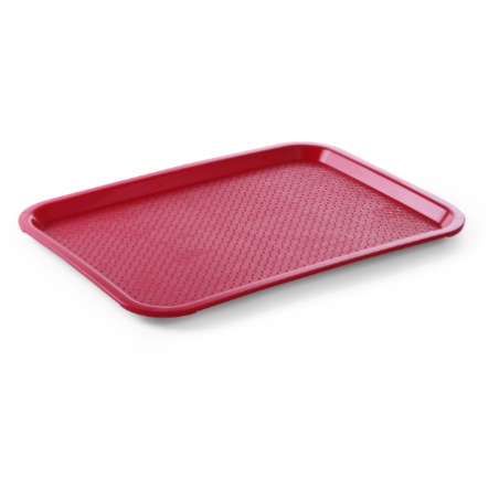 Rectangular Fast Food Tray - Large Size 450 x 350 mm - Red - Red