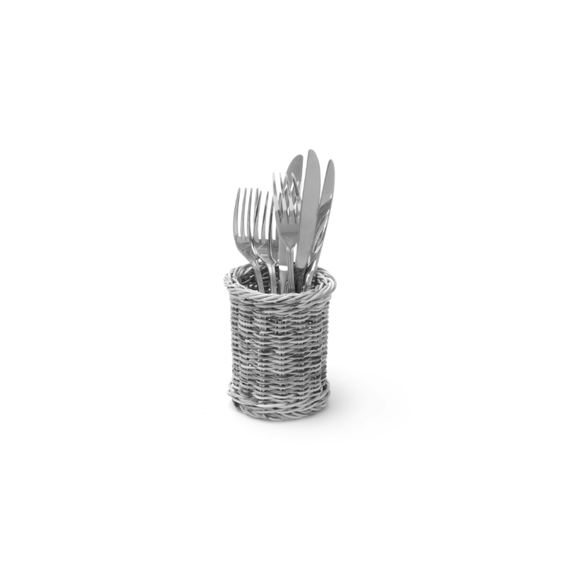 Round Cutlery Basket - Gray