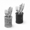 Round Cutlery Basket - Black