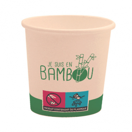 Organic Bamboo Cup "I Am Bamboo" - 18 cl - Pack of 50