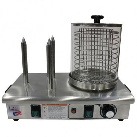 Electric Hot Dog Machine with 3 Heating Slots