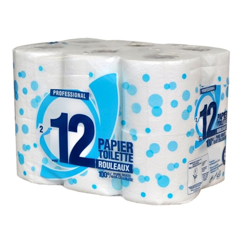 Papier Toilette Hygiénique 2 Plis - Lot de 12