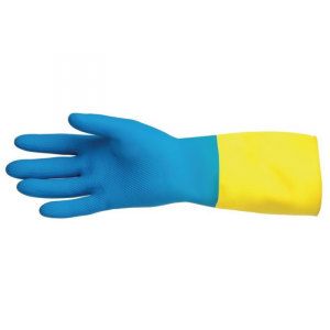 Αδιάβροχα γάντια προστασίας από χημικά ελαφριά μπλε και κίτρινα Mapa 405 - Μέγεθος L - Mapa