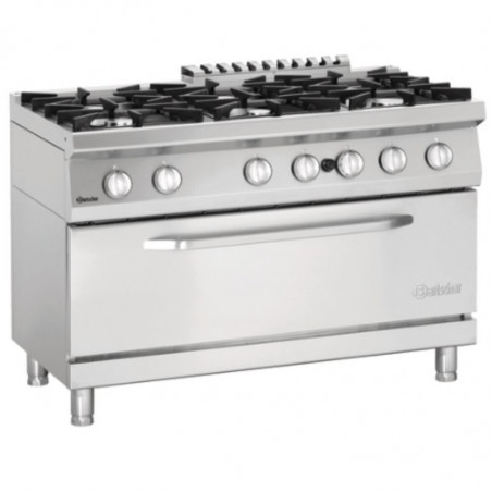 Six-burner stove with large gas oven Series 700