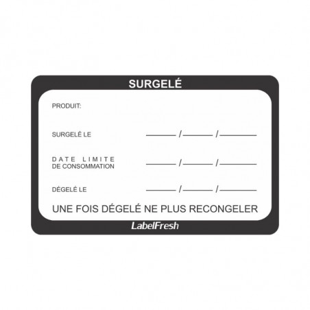 Etiquette de Traçabilité LabelFresh - Surgelé - 70 x 45 mm - Lot de 500 - LabelFresh