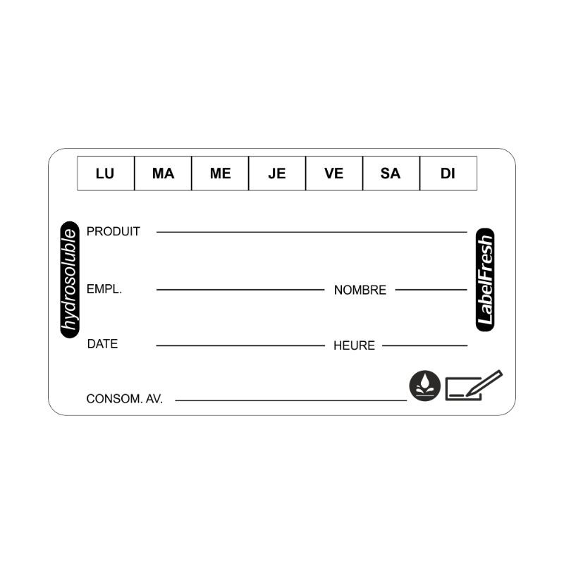 Etiquettes de Traçabilité - LabelFresh Soluble - 60 x 30 mm - Lot de 250 - LabelFresh