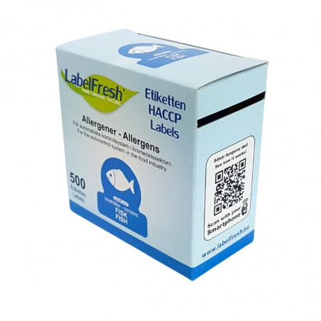 Traceability LabelFresh Allergens Icons - Fish - 70 x 45 mm - Pack of 500 - LabelFresh