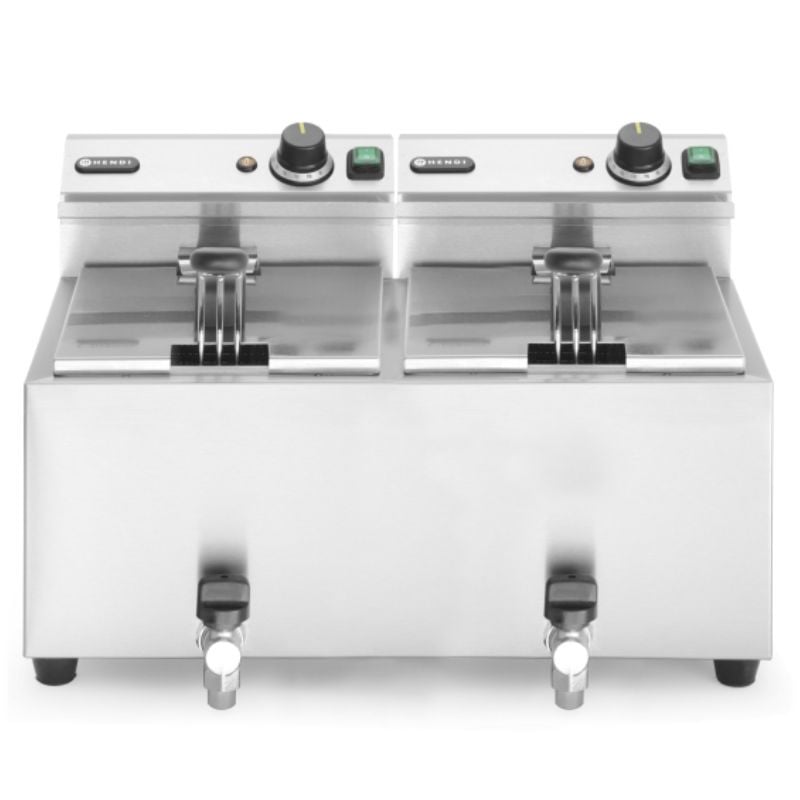Friteuse Mastercook avec robinet de vidange - 2 x 8 l Friteuse Mastercook avec robinet de vidange - 2 x 8 l