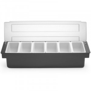 Ingredients Box - 6 Compartments in Black ABS - HENDI