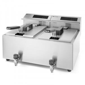 Profi Line fryer with digital drain tap - 2 x 8 l - Brand HENDI - Fourniresto