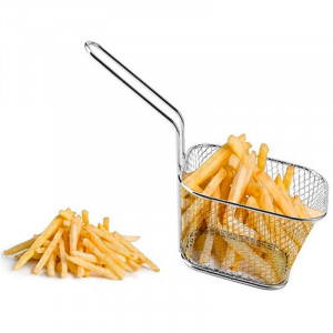 Small Stainless Steel French Fries Basket - 125 x 100 mm - Dynasteel