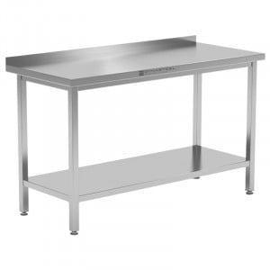 Τραπέζι Inox 1600x700 mm Πλάτη και Κάτω Ράφι