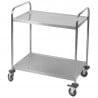 Chariot Inox 2 Plateaux Dynasteel - Professionnel restauration. Solide, maniable et robuste.