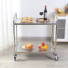 Chariot Inox 2 Plateaux Dynasteel - Professionnel restauration. Solide, maniable et robuste.