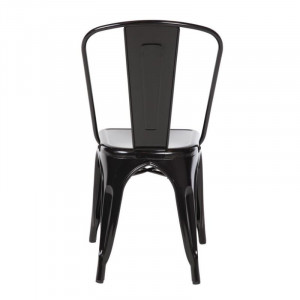 Chaises Bistro Empilable en Acier - Noir - Lot de 4 - Bolero