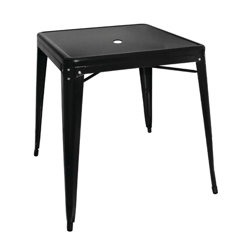 Table Bistro Carrée en Acier Noire – L 668 x P 668 mm - Bolero