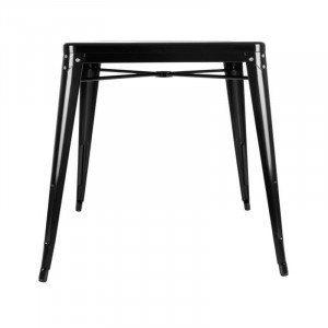 Square Black Steel Bistro Table - W 668 x D 668 mm - Bolero
