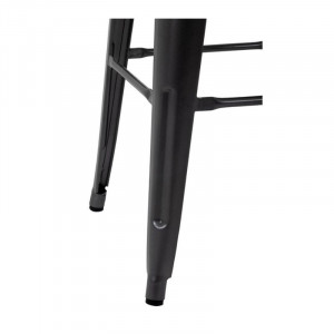 High Steel Gray Bistro Stool with Wooden Seat - Set of 4 - Bolero