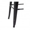 High Steel Gray Bistro Stool with Wooden Seat - Set of 4 - Bolero