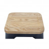 High Steel Gray Bistro Stool with Wooden Seat - Set of 4 - Bolero
