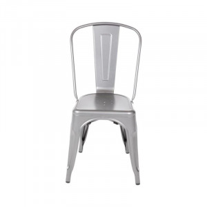 Chairs in Metallic Gray Steel - Set of 4 - Bolero