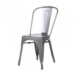 Chairs in Metallic Gray Steel - Set of 4 - Bolero