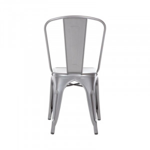 Chairs in Metallic Gray Steel - Set of 4 - Bolero