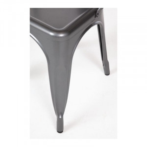 Chairs in Metallic Gray Steel - Set of 4 - Bolero