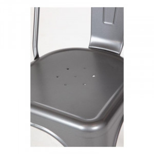 Chairs in Metallic Gray Steel - Set of 4 - Bolero