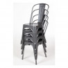 Chairs in Metallic Gray Steel - Set of 4 - Bolero