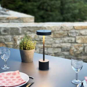 Touch Table Lamp Aluminum - Roby Light Gray - Lumisky