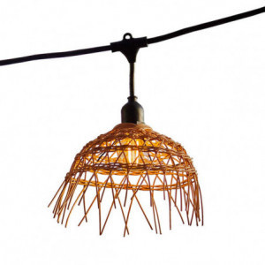 Outdoor Light Garland with Exotic Straw Lampshade - Hawai Light - Lumisky