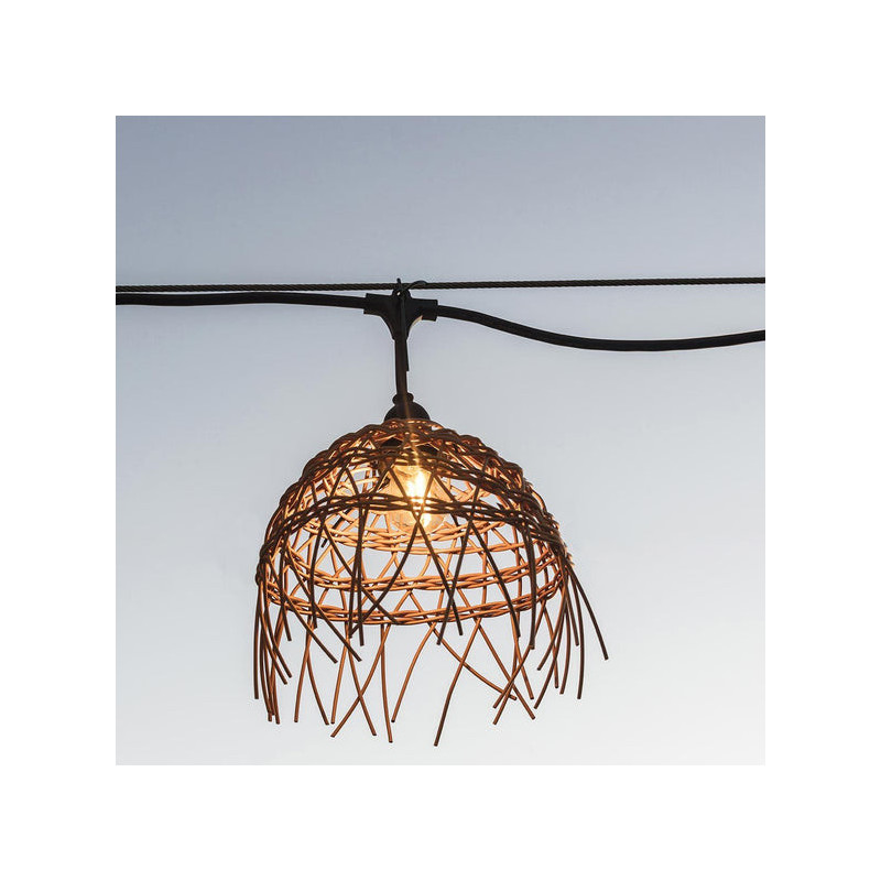 Outdoor Light Garland with Exotic Straw Lampshade - Hawai Light - Lumisky