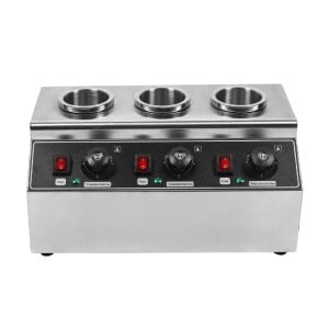 Chauffe Chocolat Triple Dynasteel: Bain-marie électrique professionnel pour sauce chocolat