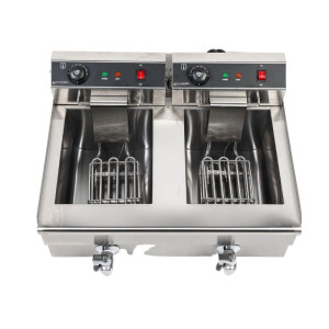 Professional Deep Fryer 2 x 13 L with Drain - Dynasteel: Performance and durability for your kitchen