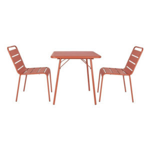 Καρέκλα με Λαμέ Από Ατσάλι - Τερακότα - Σετ 4 - Bolero