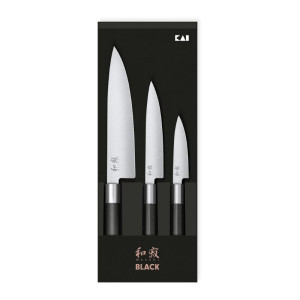 Set of 3 Wasabi Black Knives - Professional cutting Kai Wasabi Black Knives - Japanese precision